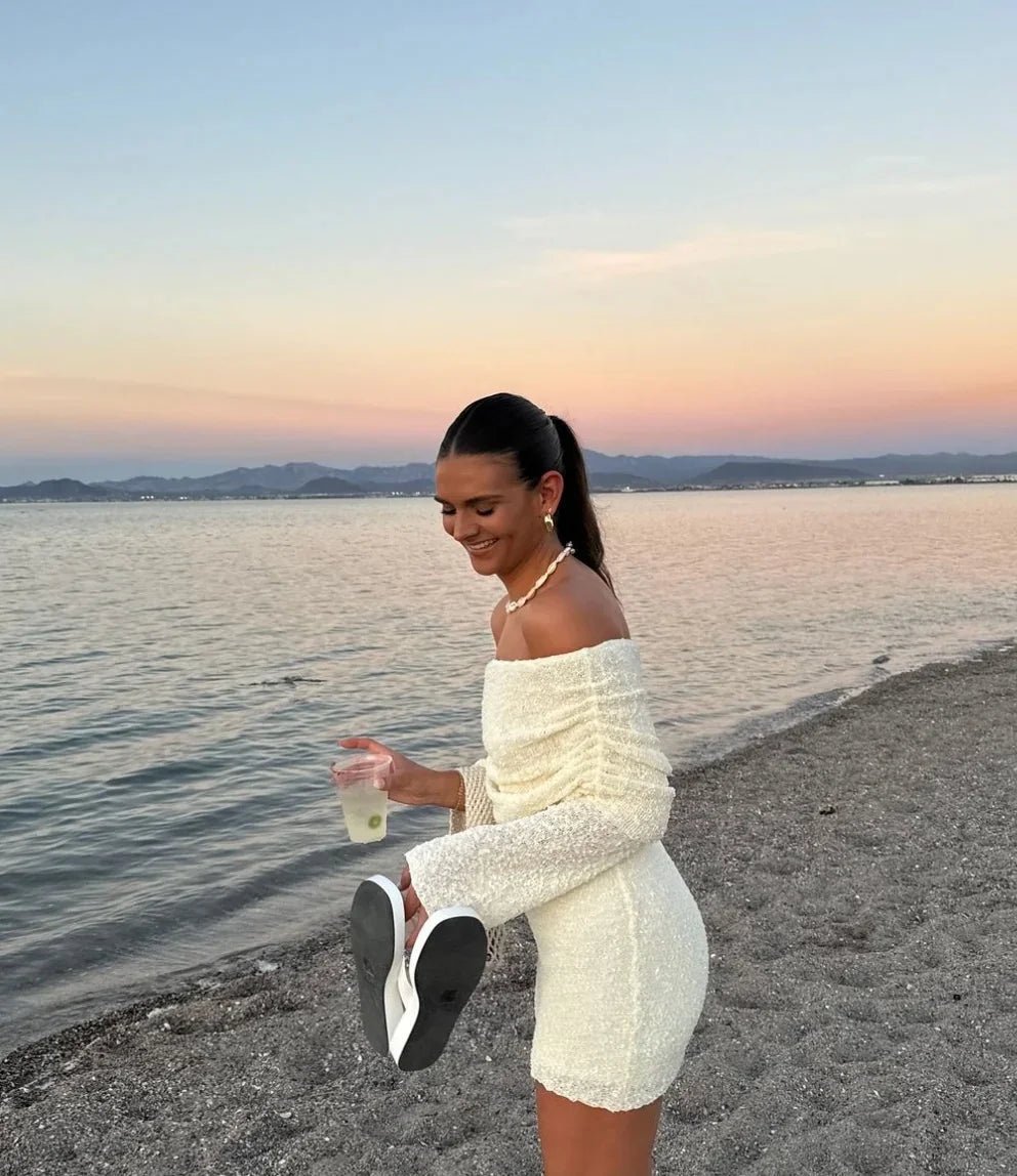 Bianca Sukienka Mini Off-Shoulder Bodycon
