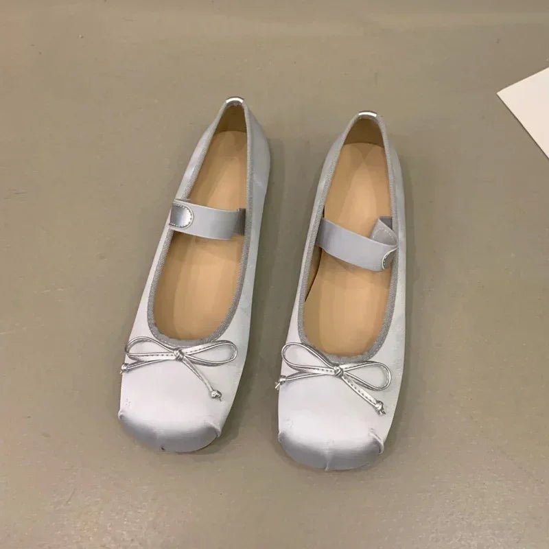 Baleriny Pamela Satin z kokardą