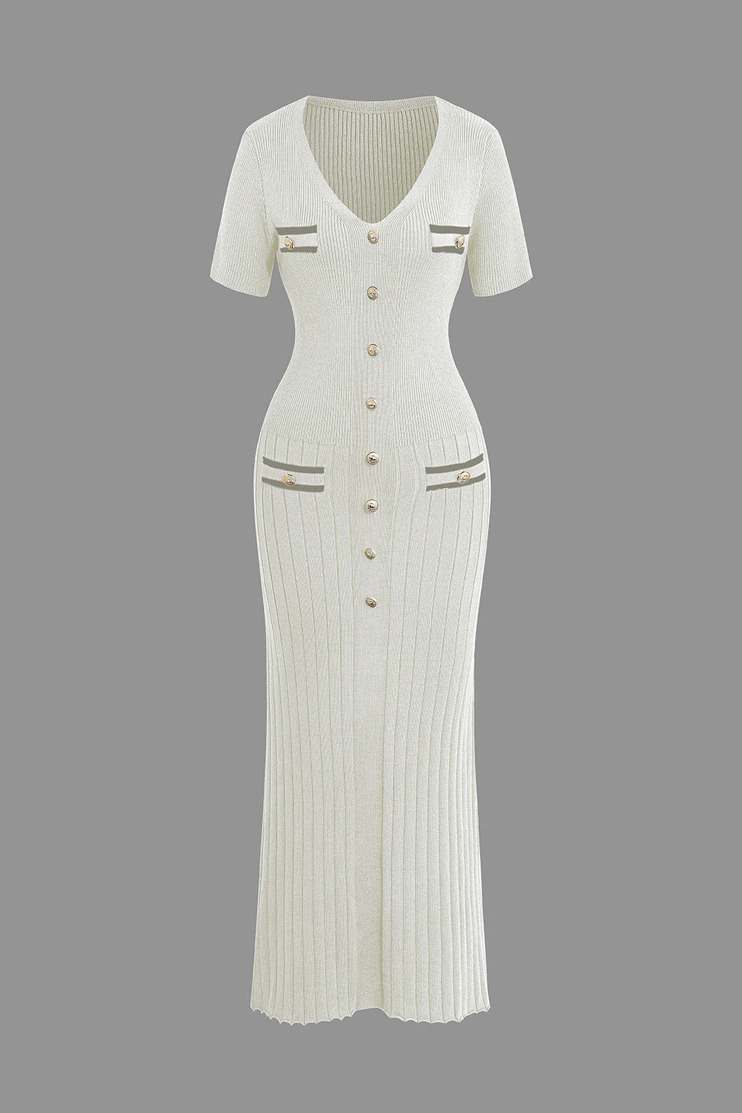 Wyrafinowana Midi Sukienka na Żebrowaną Dzianiny