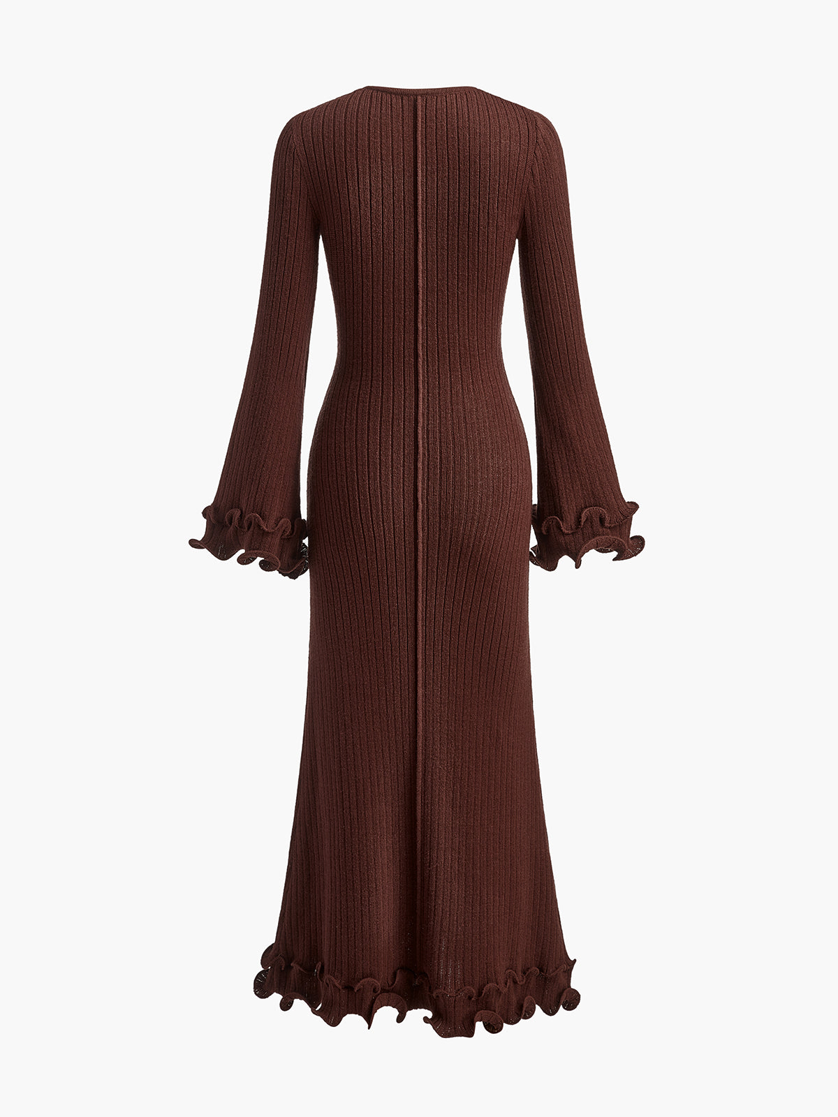 Sukienka Maxi Eleganta od Dzianiny do Troczkiem