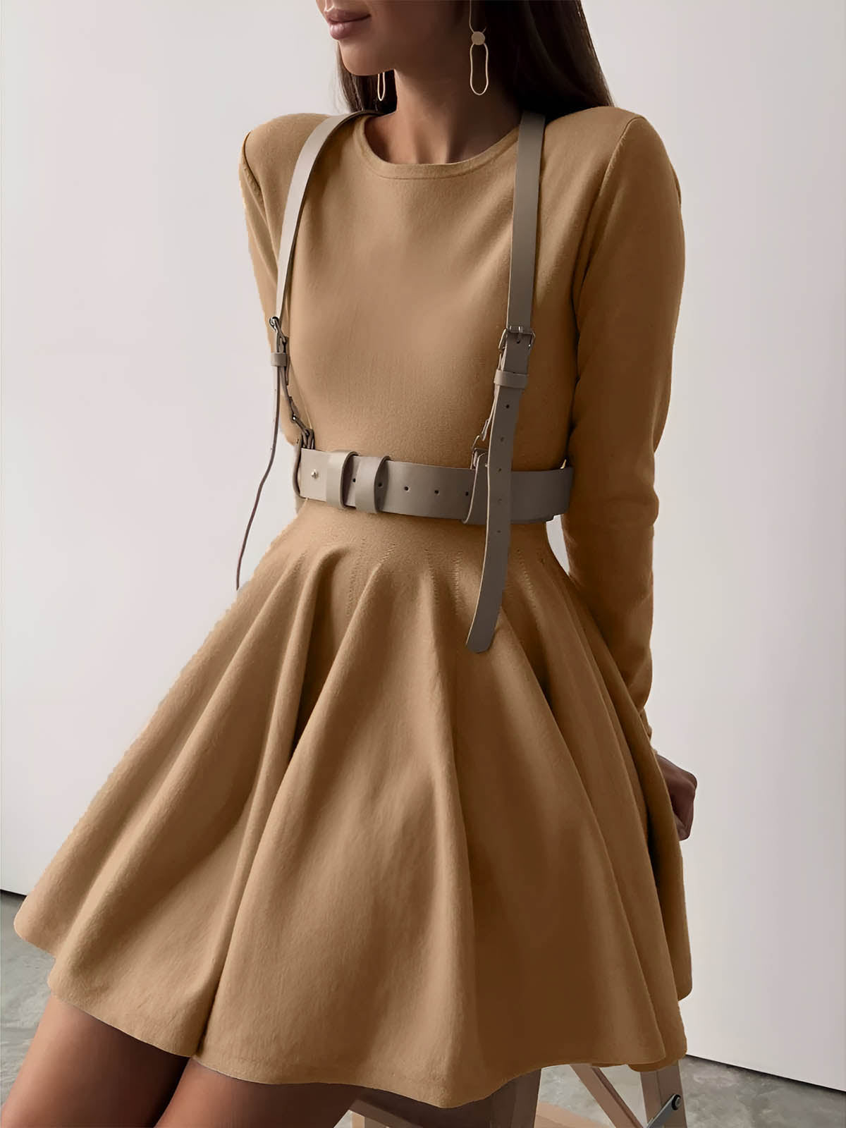 Elegancka Krótka Sukienka Damska z Wysokim Rozciągliwością