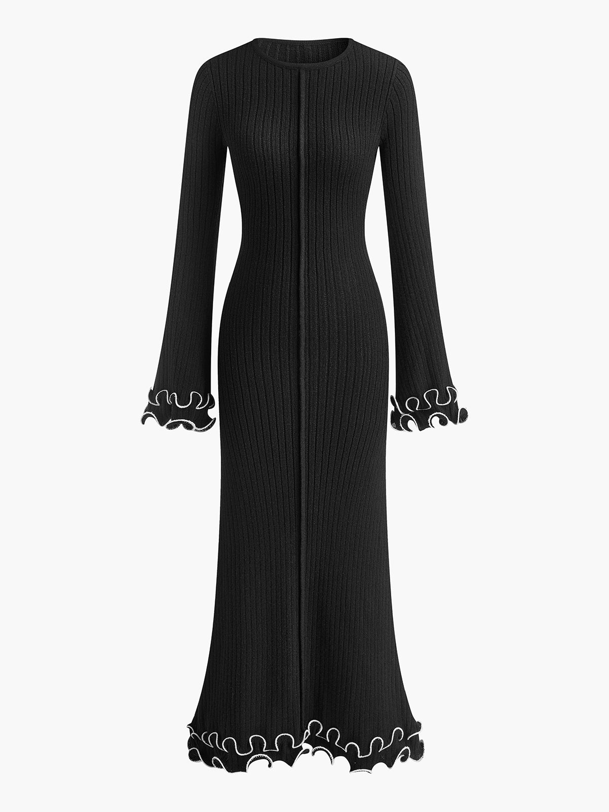 Sukienka Maxi Eleganta od Dzianiny do Troczkiem