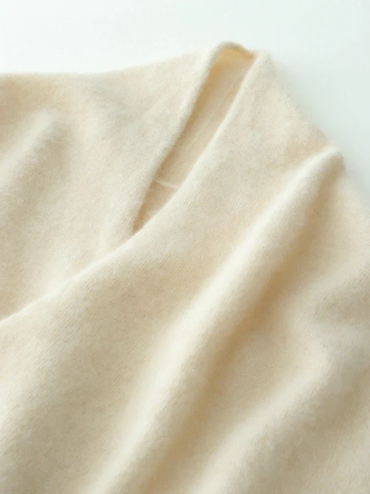 Damski Sweter z Kaszmiru - Sweter Miękkiter w Stylu Crossover