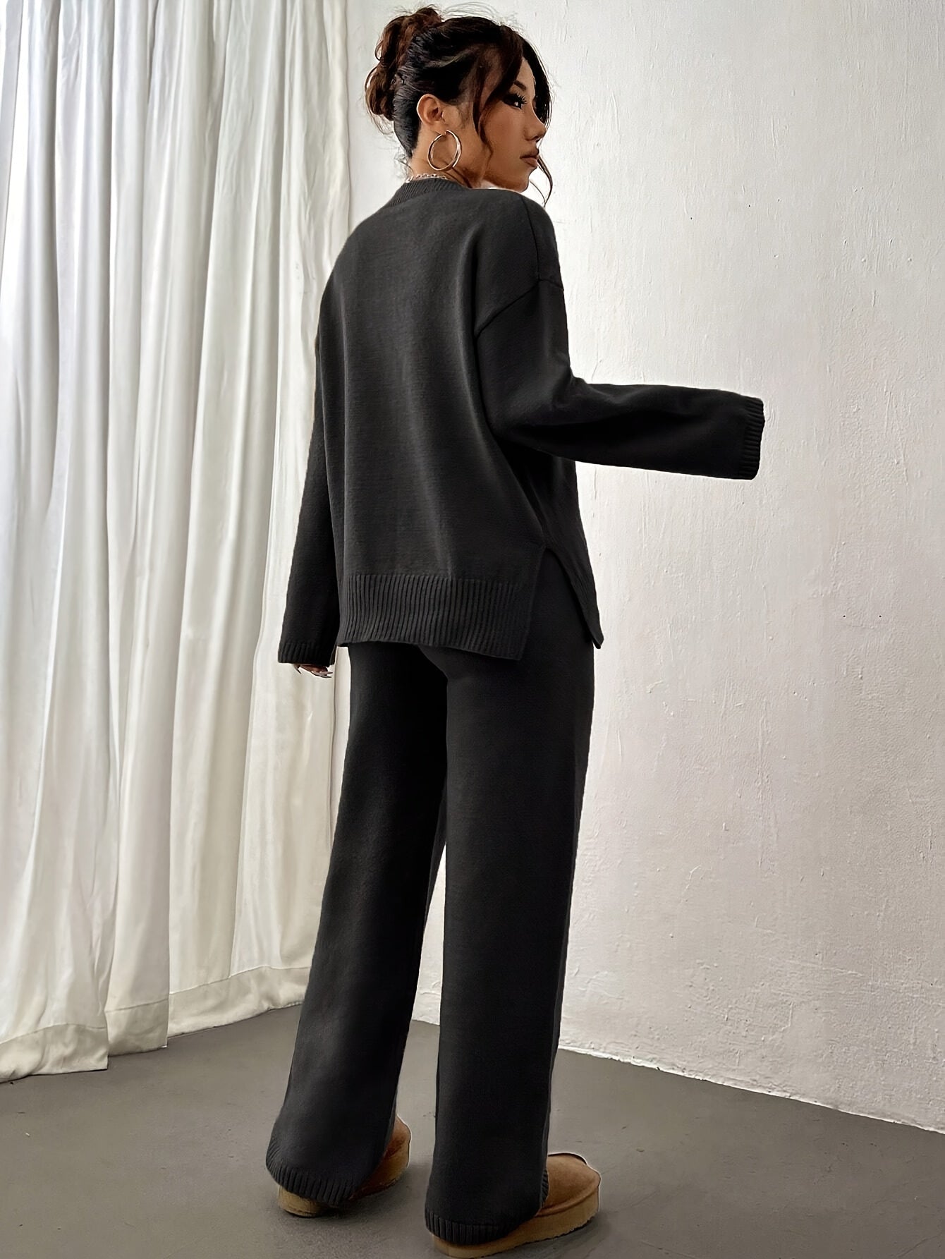 Kobiece Dresowe Zestaw Miękki - Dwuczęściowy Sweter i Spodnie dla Przytulnego Komfortu