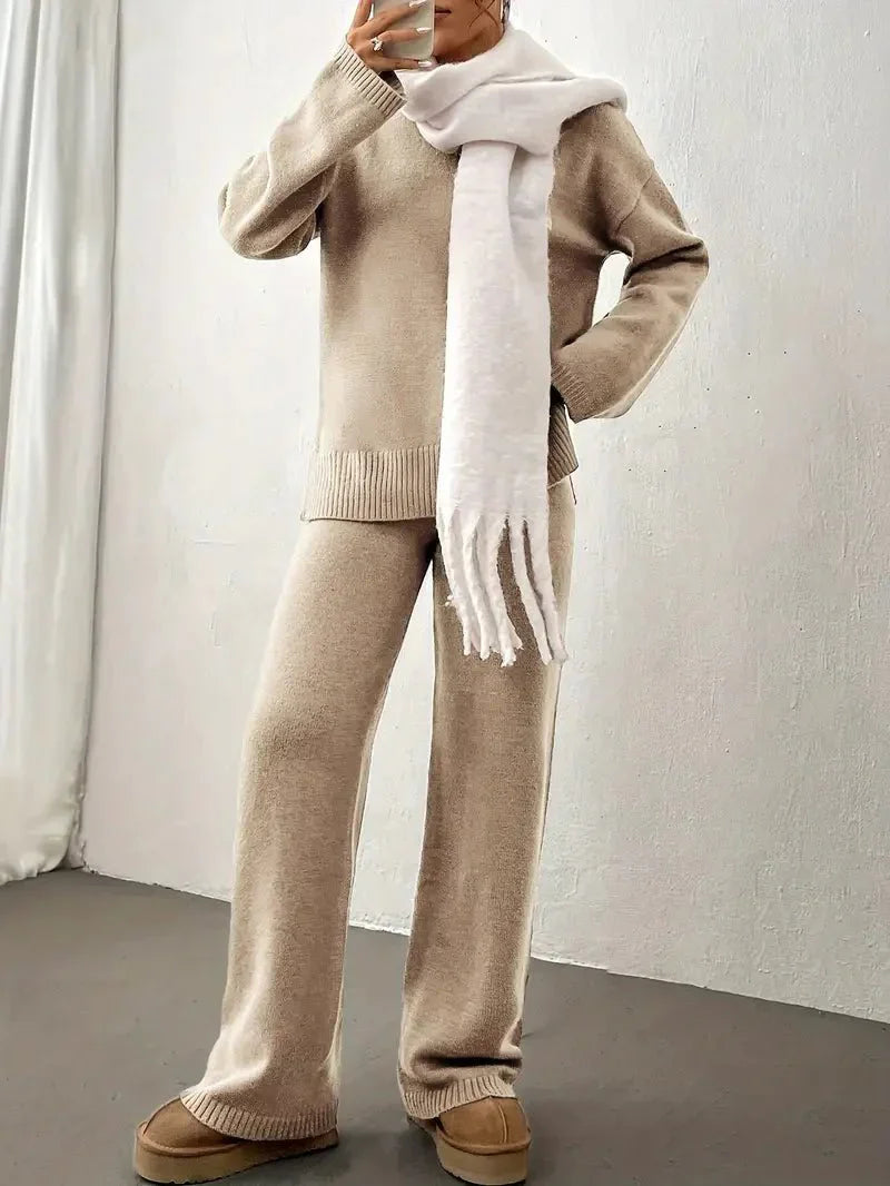 Kobiece Dresowe Zestaw Miękki - Dwuczęściowy Sweter i Spodnie dla Przytulnego Komfortu