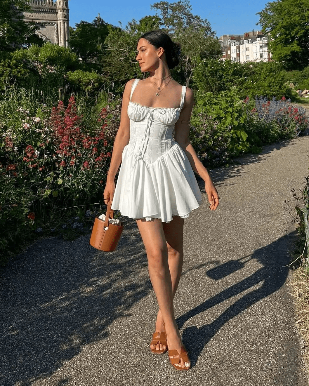Sukienka Mini Bianca z Korsetem