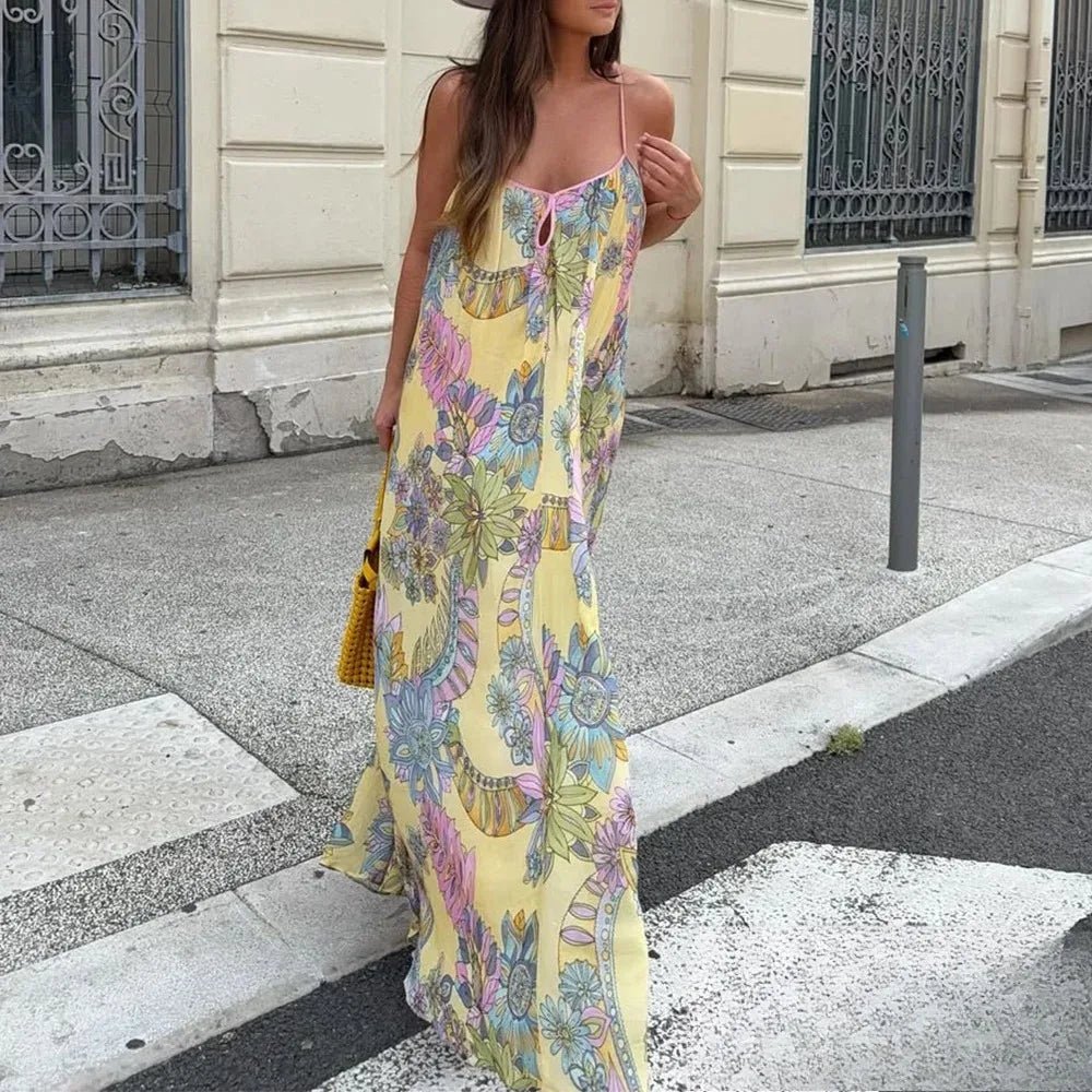 Sukienka Cami Bianca w Kwiaty z Chiffonu