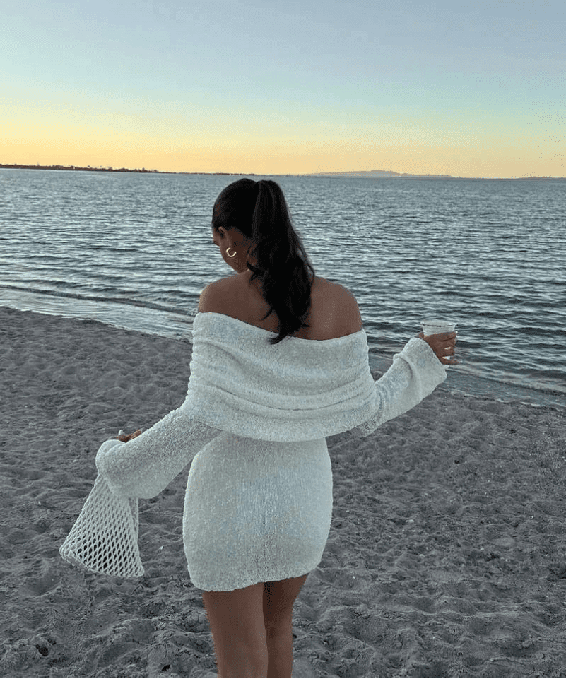 Bianca Sukienka Mini Off-Shoulder Bodycon