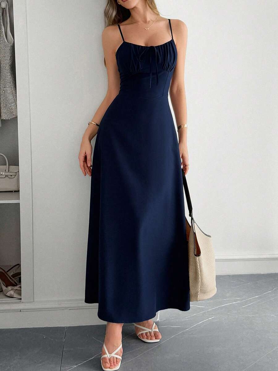 Bianca Maxi-Kleid z marszczoną talią