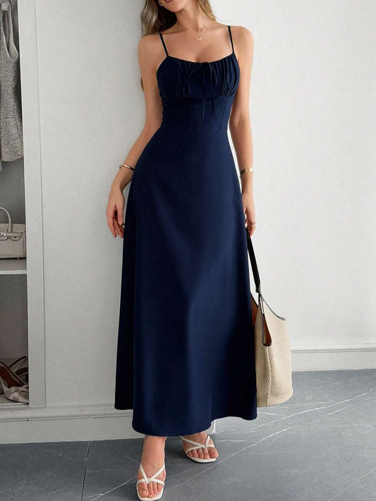 Bianca Maxi-Kleid z marszczoną talią