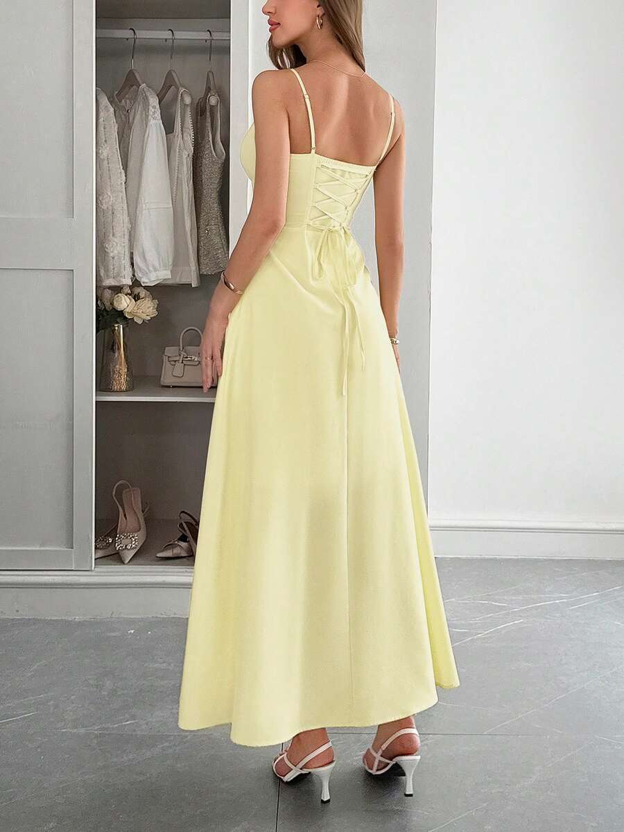 Bianca Maxi-Kleid z marszczoną talią