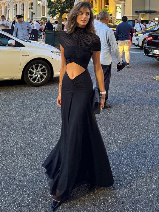 Miranda Rękawowe Bodycon Maxi Sukienka
