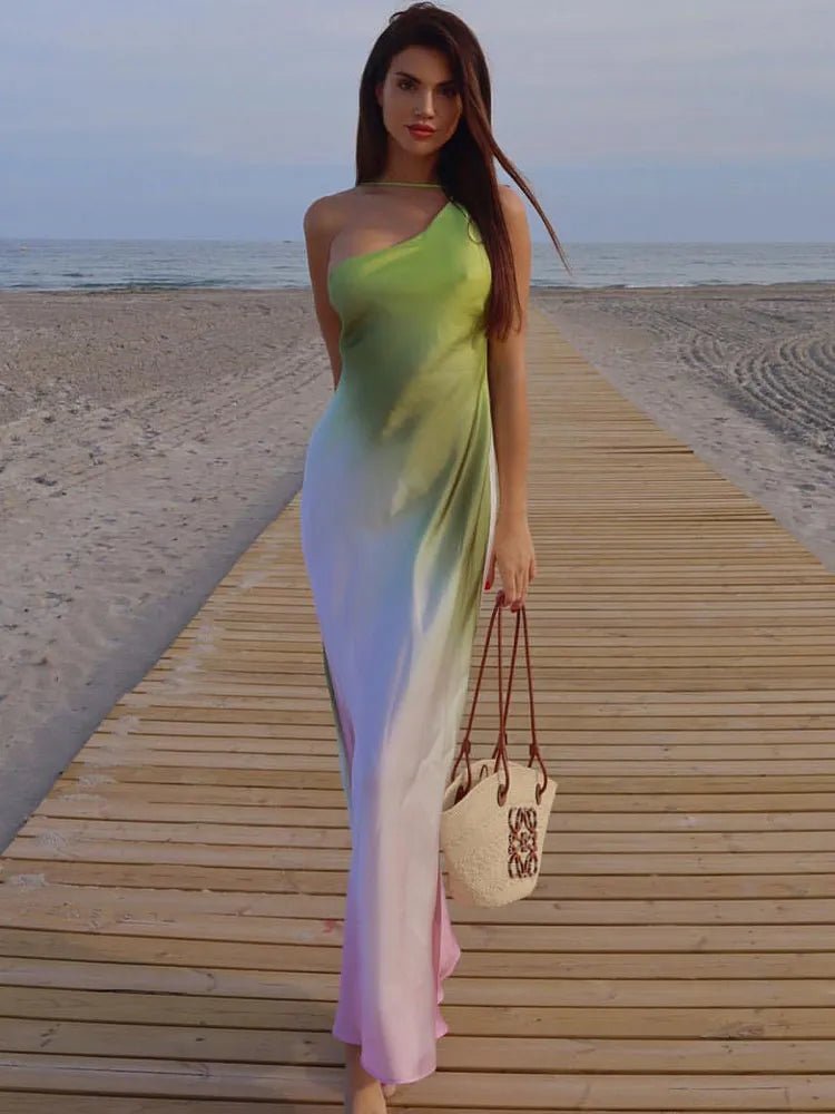 Sukienka asymetryczna Off-Shoulder Natasha