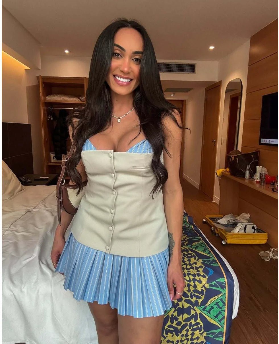 Trina Paskowane Mini Sukienka w Paski