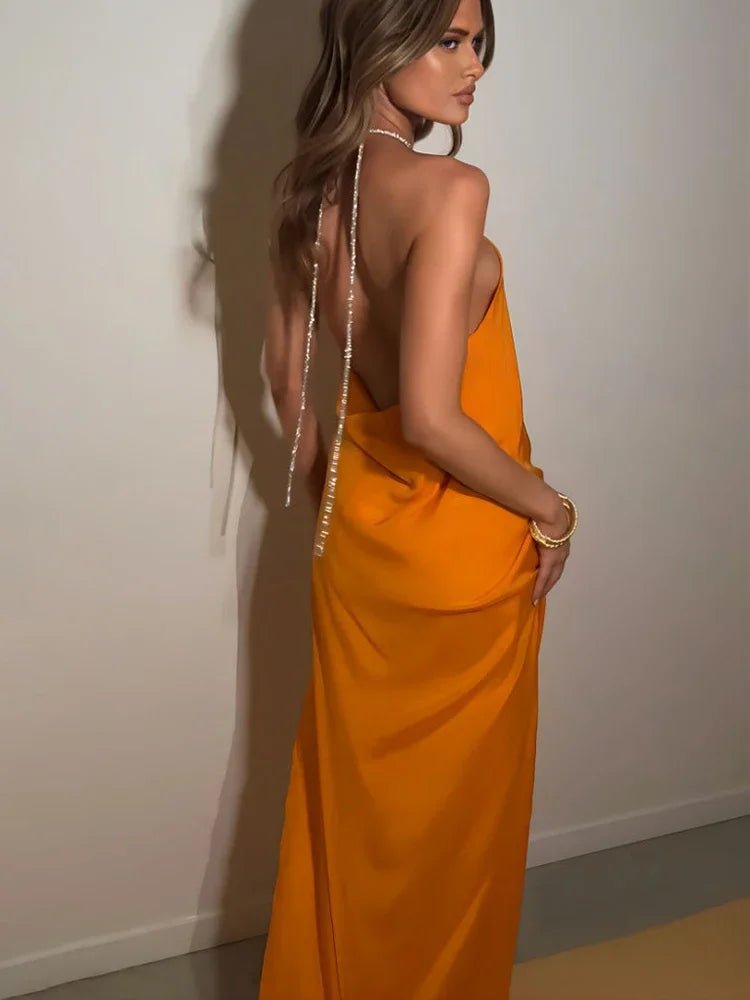 Sukienka Maxi Halterneck Veron z cekinami