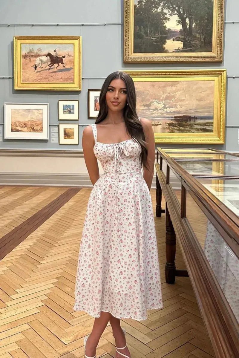 Isabella Korset Midi Sukienka