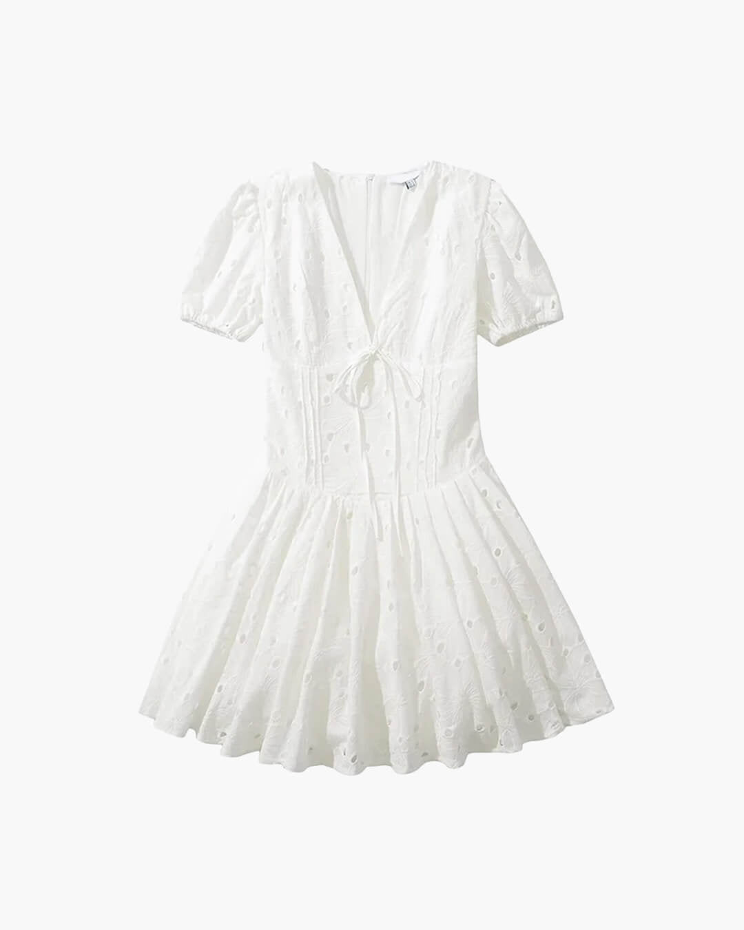 Sukienka mini Jane z haftowanymi bufkami
