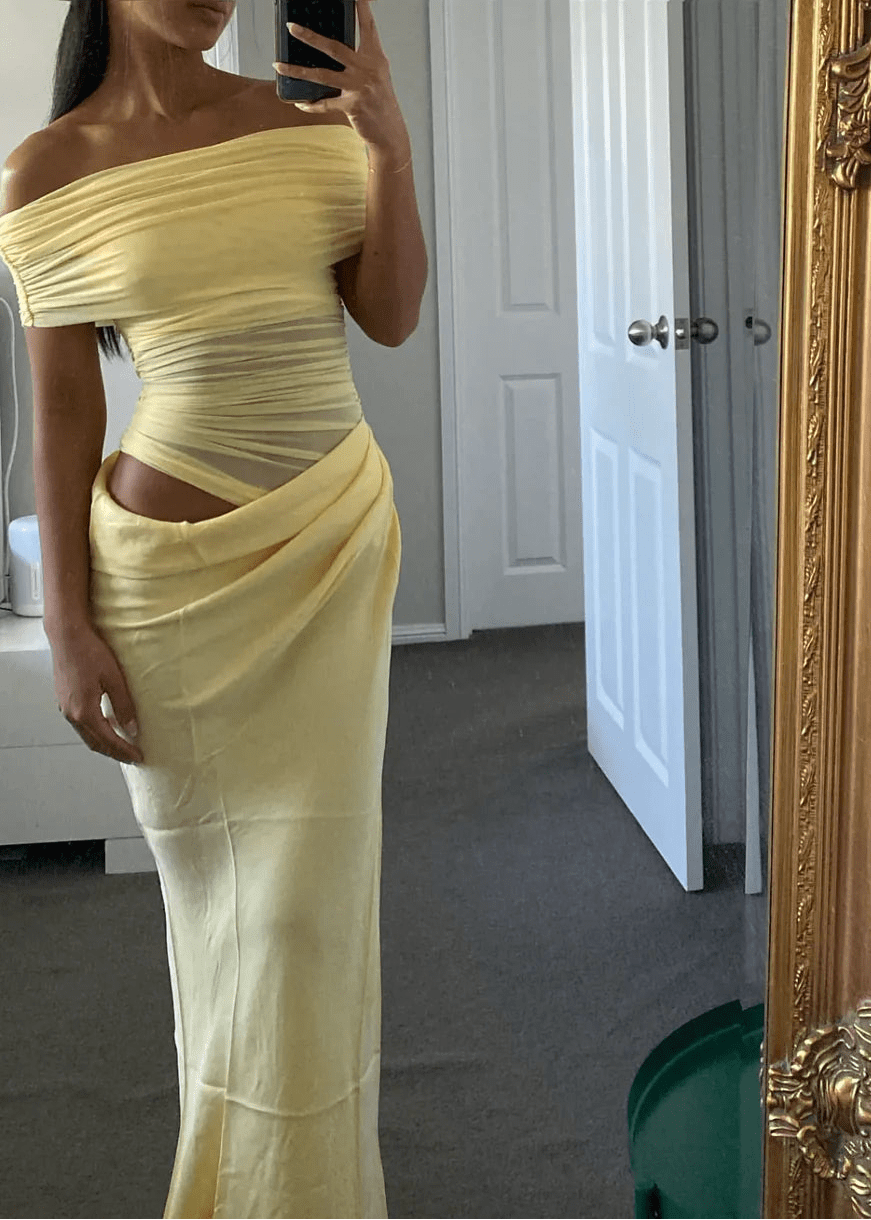 Sukienka Maxi Jessa Off-Shoulder-Mesh