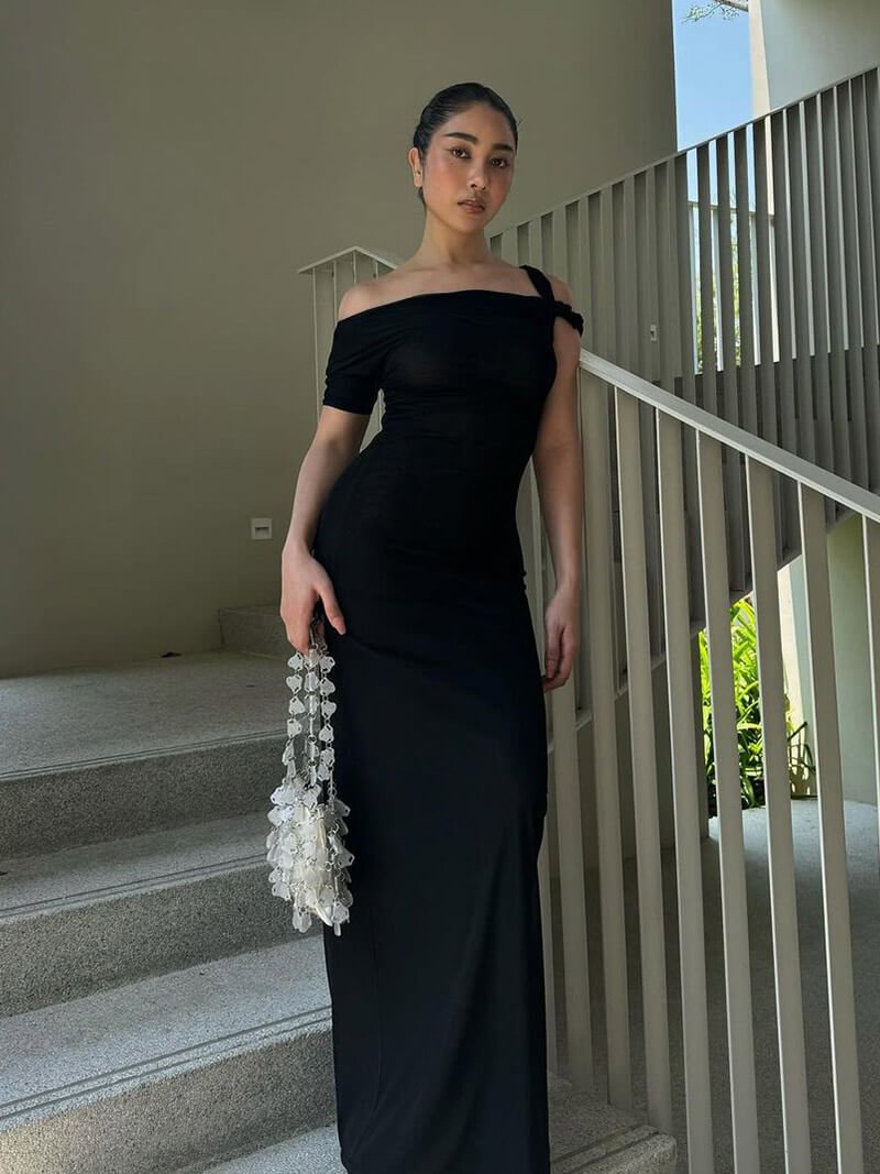 Kylie skręcone maxi sukienka