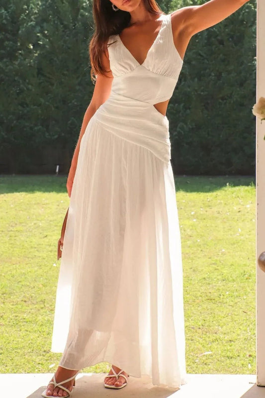 Lolita Wycięte Gerafftes Maxikleid