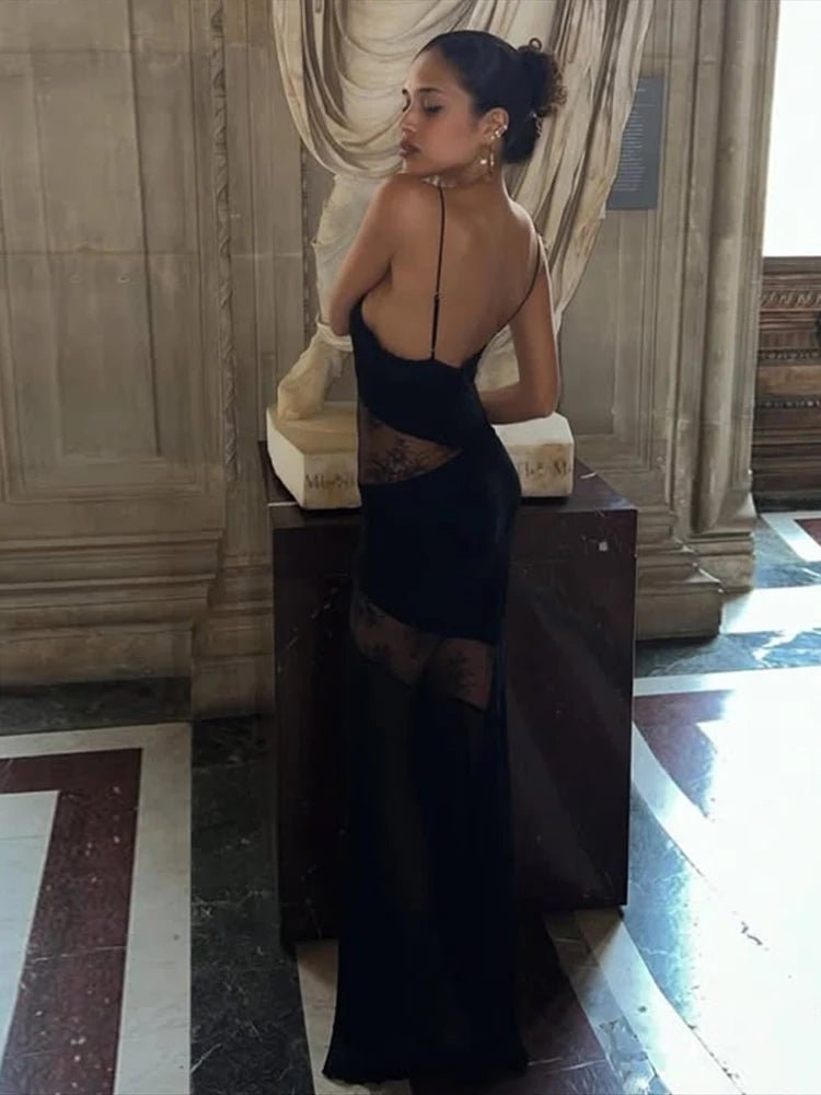 Ravenna Maxikleid z przezroczym koronkowym wykończeniem