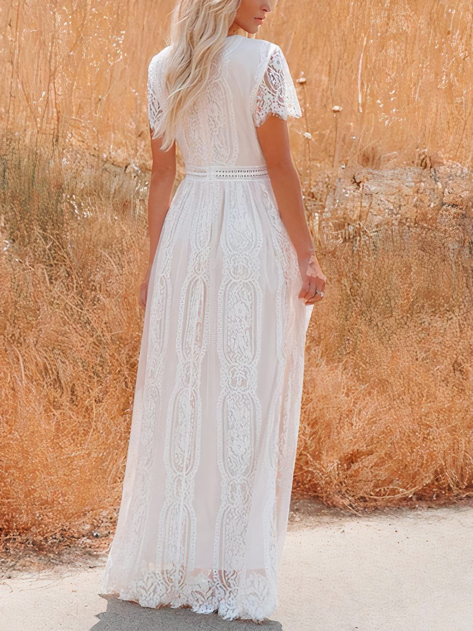 Sukienka maxi Tilda Boho z koronką