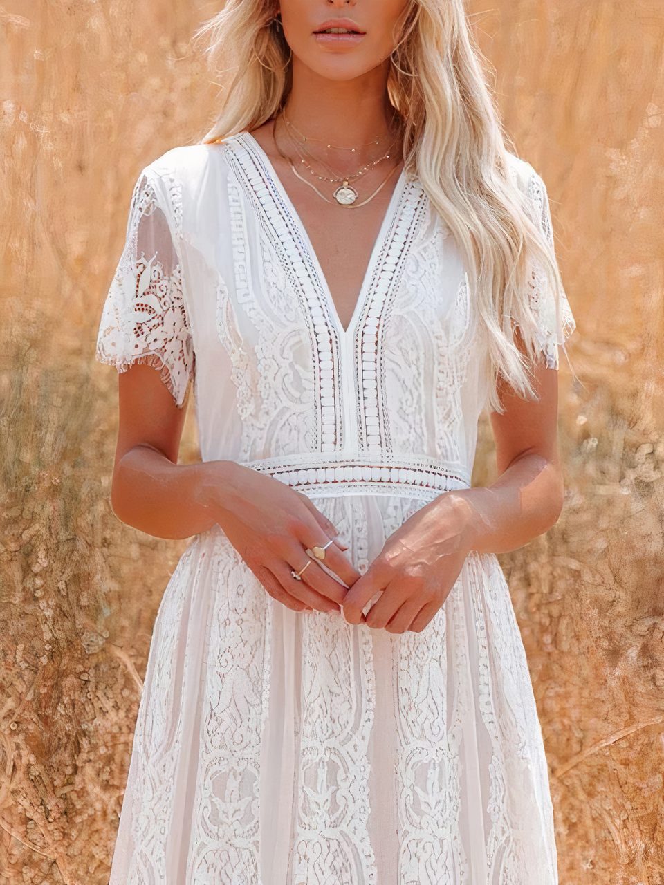 Sukienka maxi Tilda Boho z koronką
