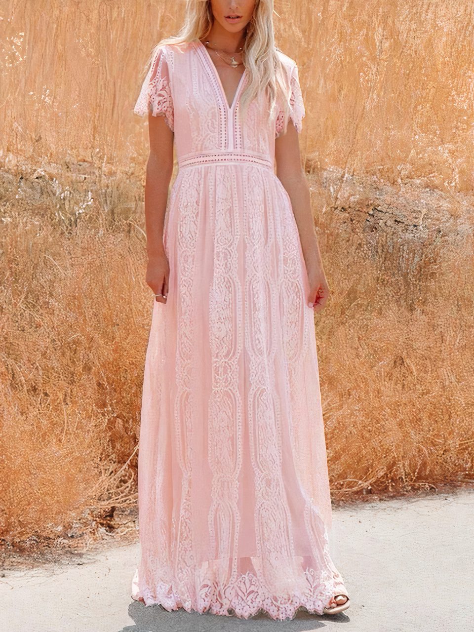 Sukienka maxi Tilda Boho z koronką
