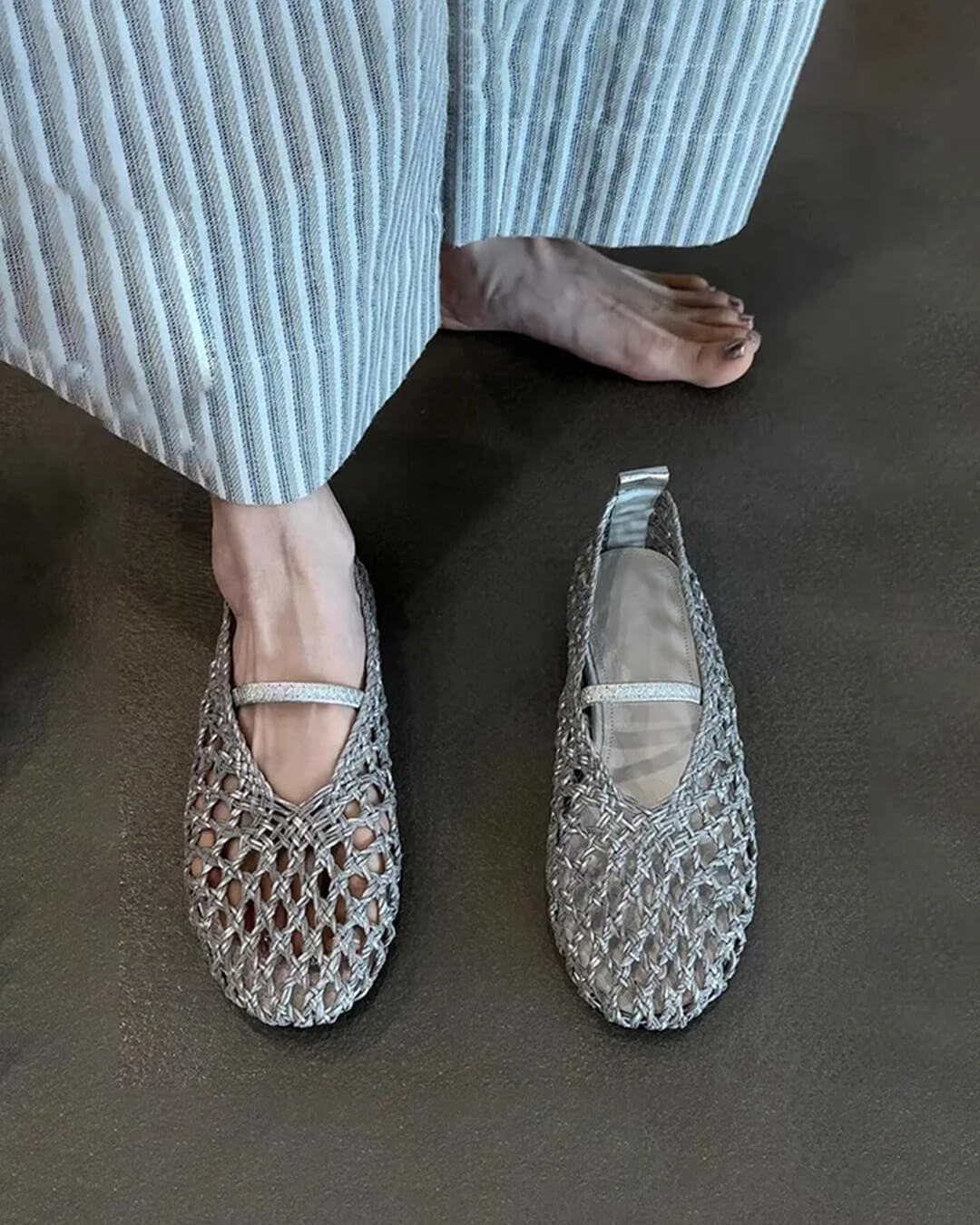 Francesca Hohlgeflochtene Ballerinas