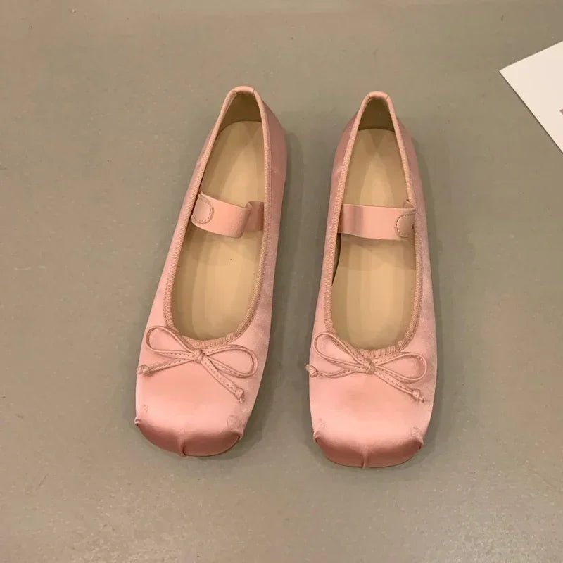 Baleriny Pamela Satin z kokardą