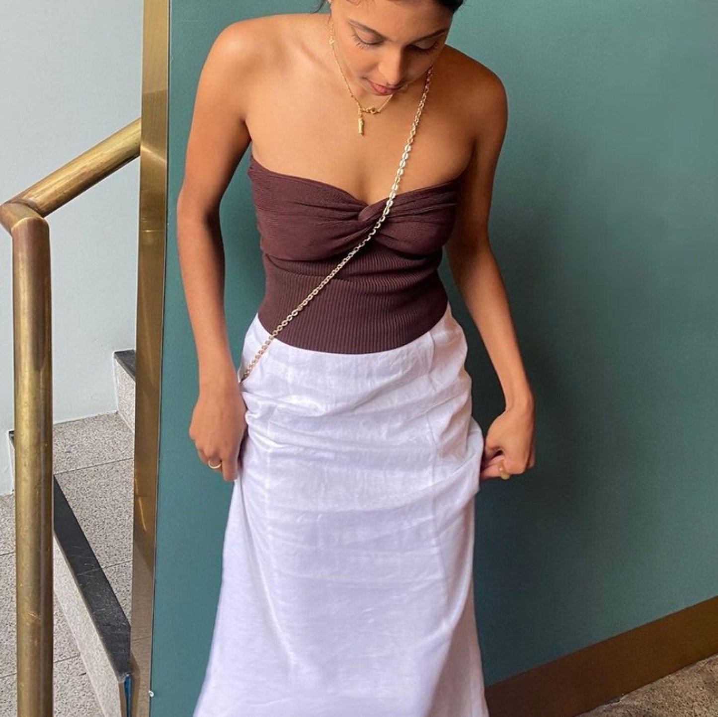 Top Iris Bez Ramiączek Off-Shoulder