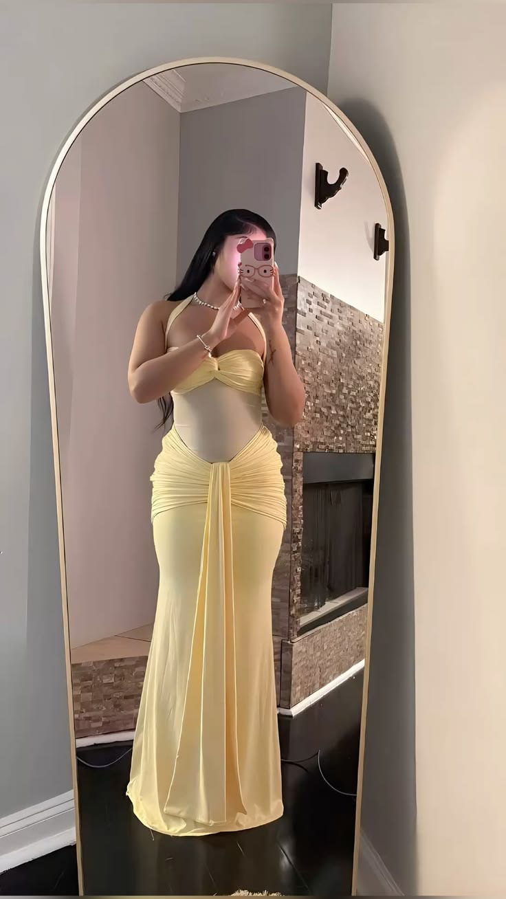 Bianca Mesh-Cami-Bodycon-Maxikleid z Taillenband