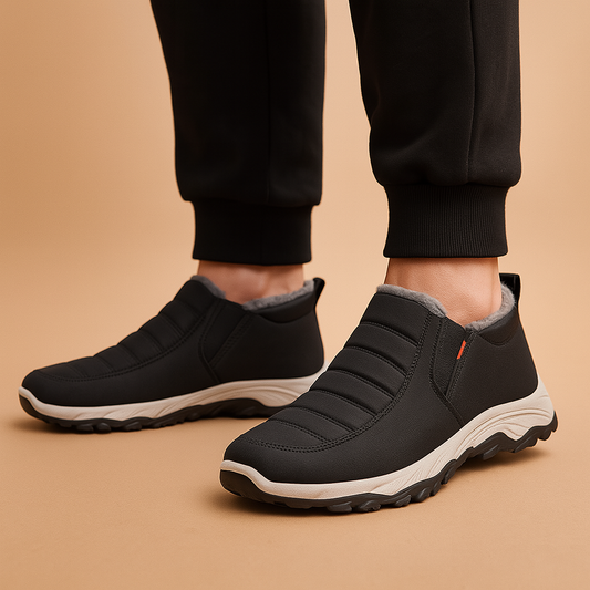 Ciepłe zimowe buty męskie - komfortowe z łatwym zakładaniem