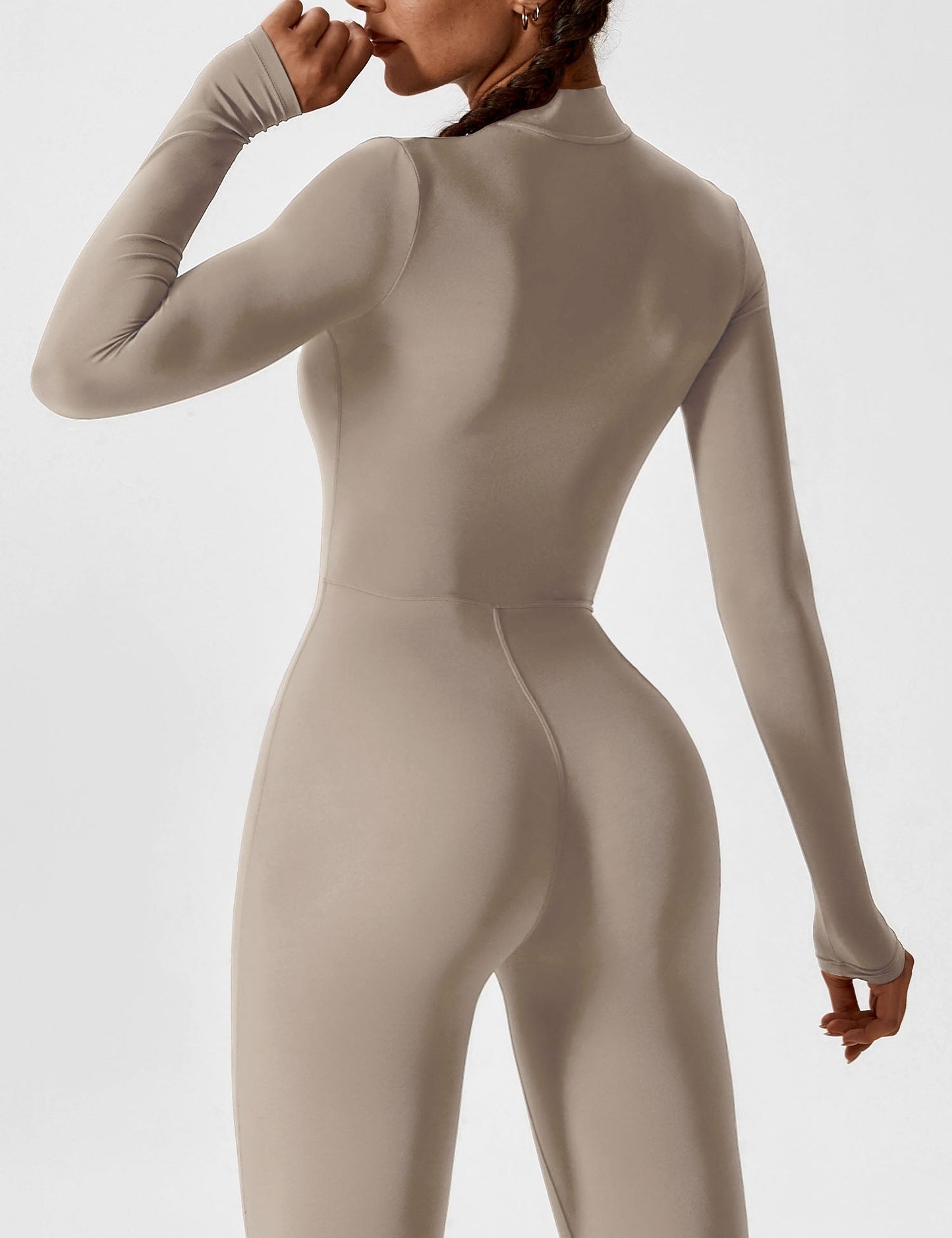 Kombinezon z Długim Rękawem na Zamek – Elastyczny Jednoczęściowy Strój Sportowy