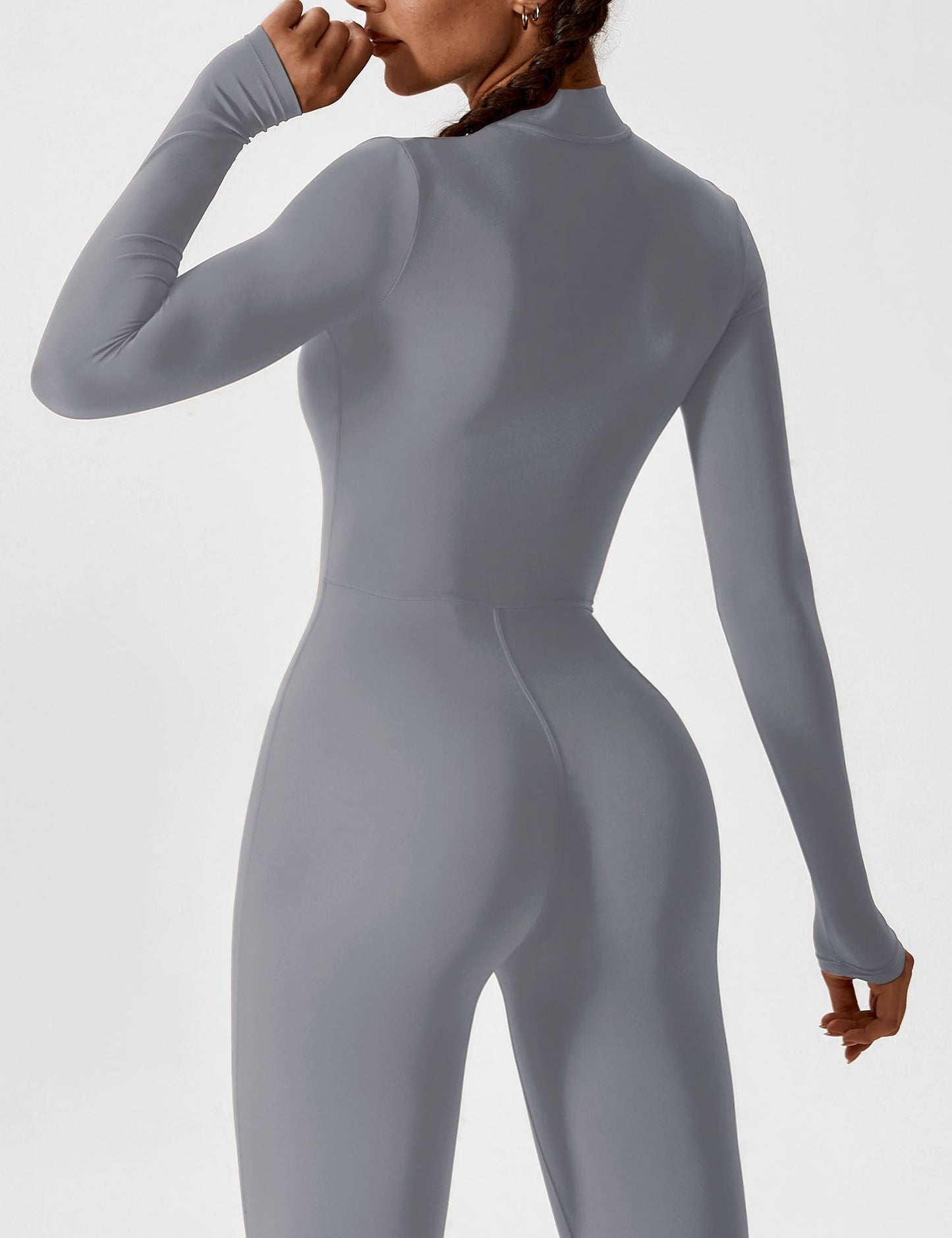 Kombinezon z Długim Rękawem na Zamek – Elastyczny Jednoczęściowy Strój Sportowy