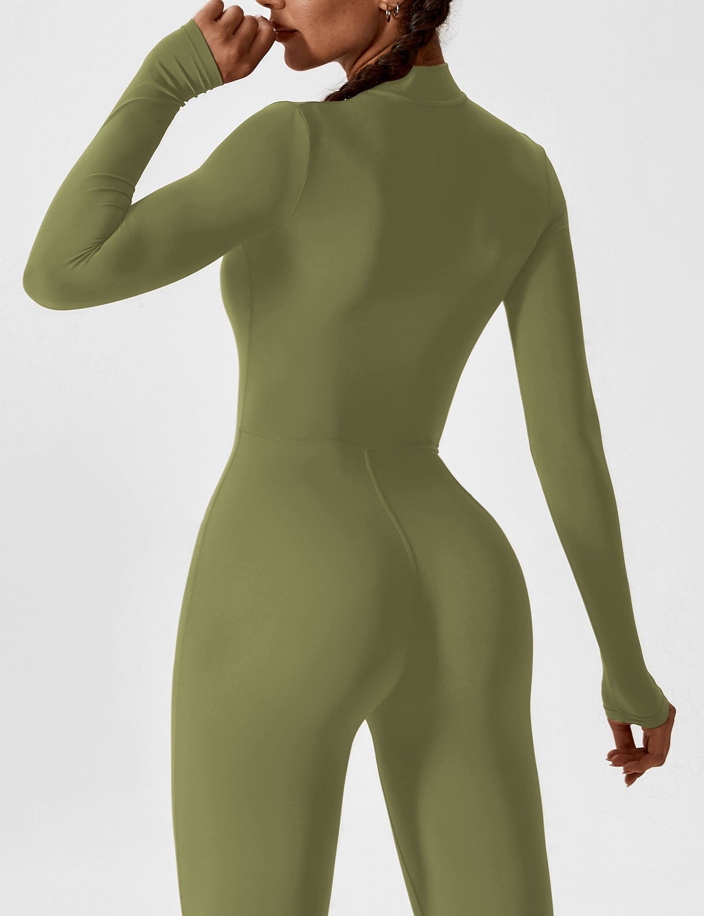 Kombinezon z Długim Rękawem na Zamek – Elastyczny Jednoczęściowy Strój Sportowy