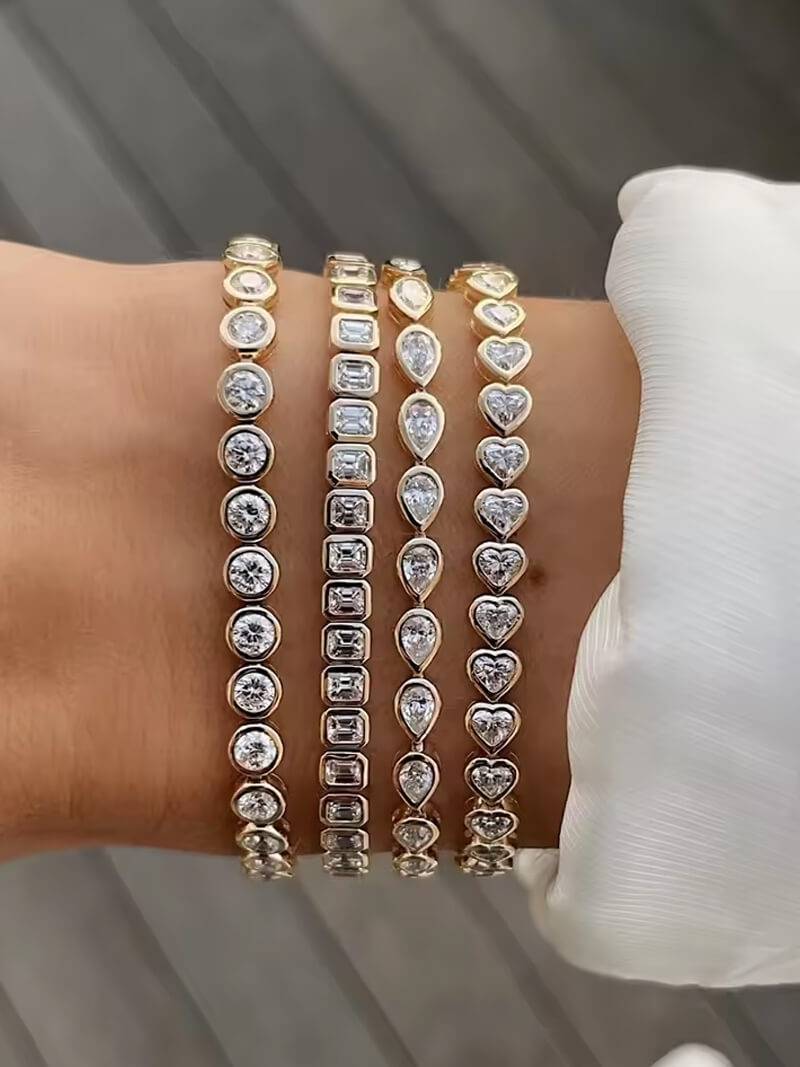 Arabella Herzförmig geschliffenes Zirkonia Tennisarmband