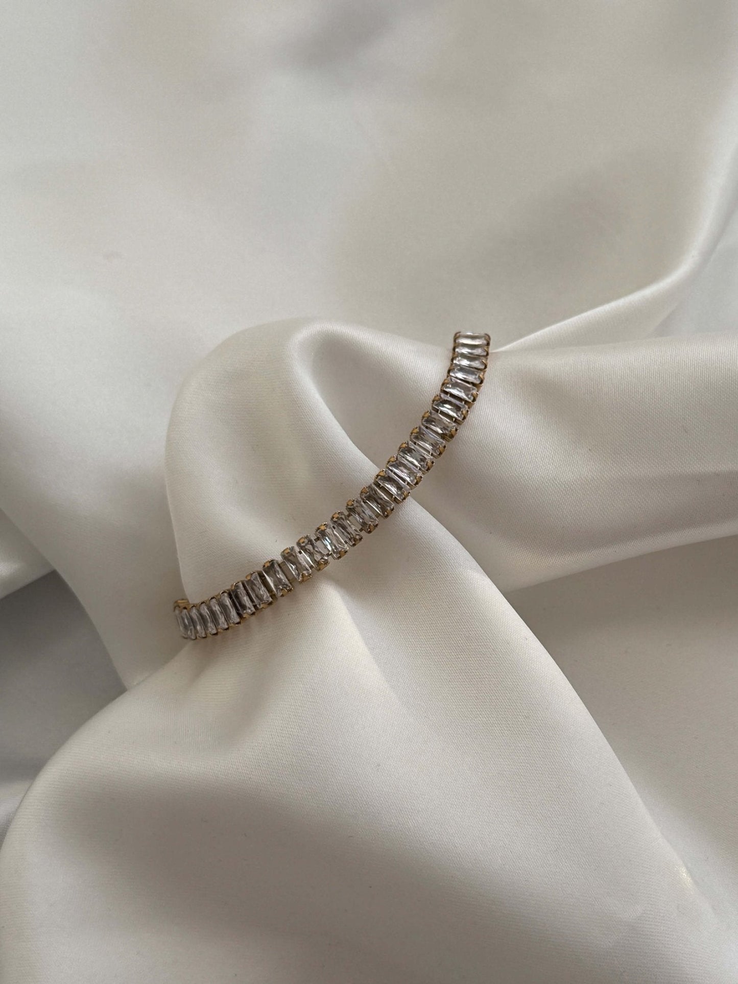 Baguette-Schliff Zirkonia Tennisarmband