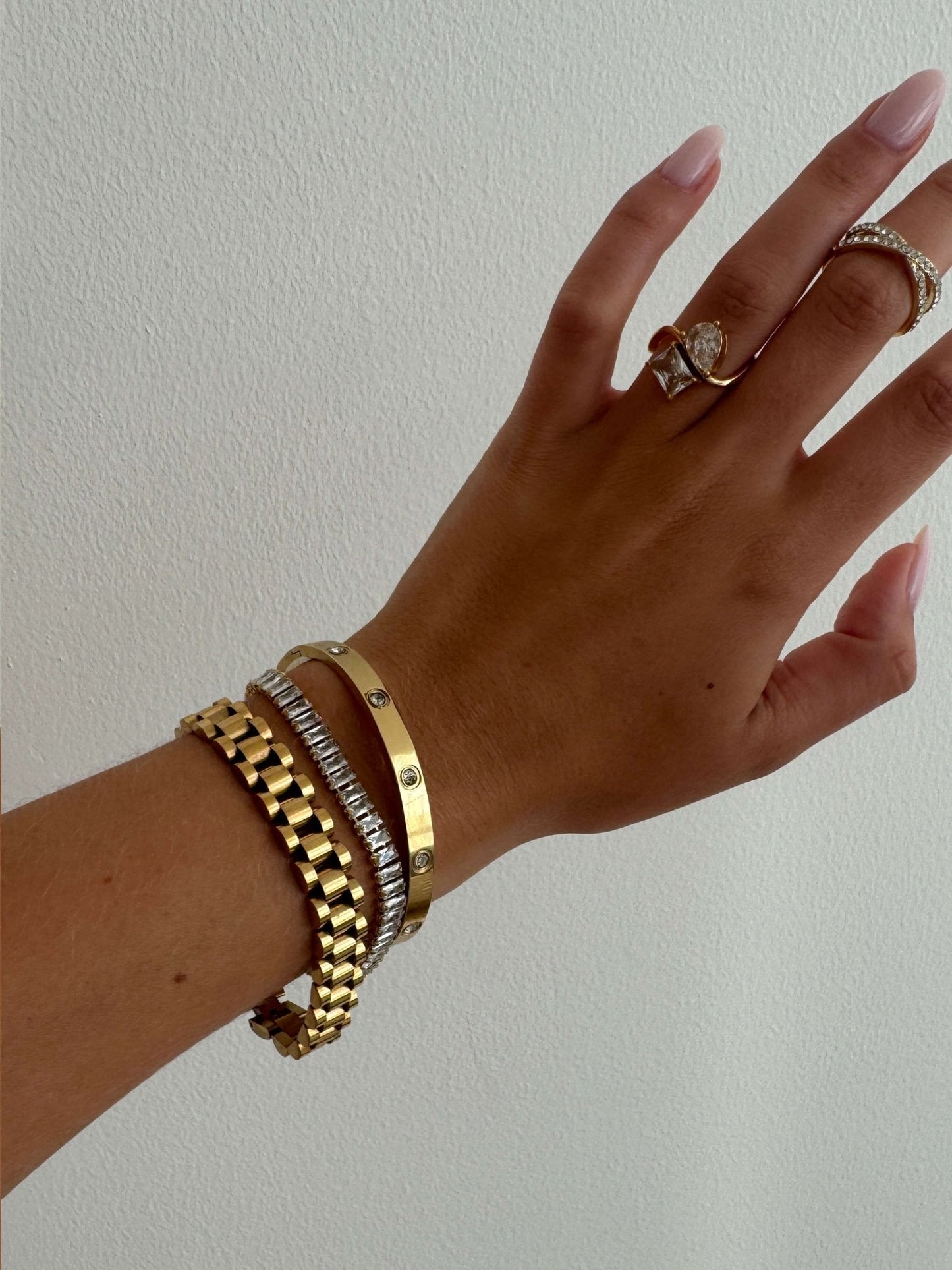 Baguette-Schliff Zirkonia Tennisarmband