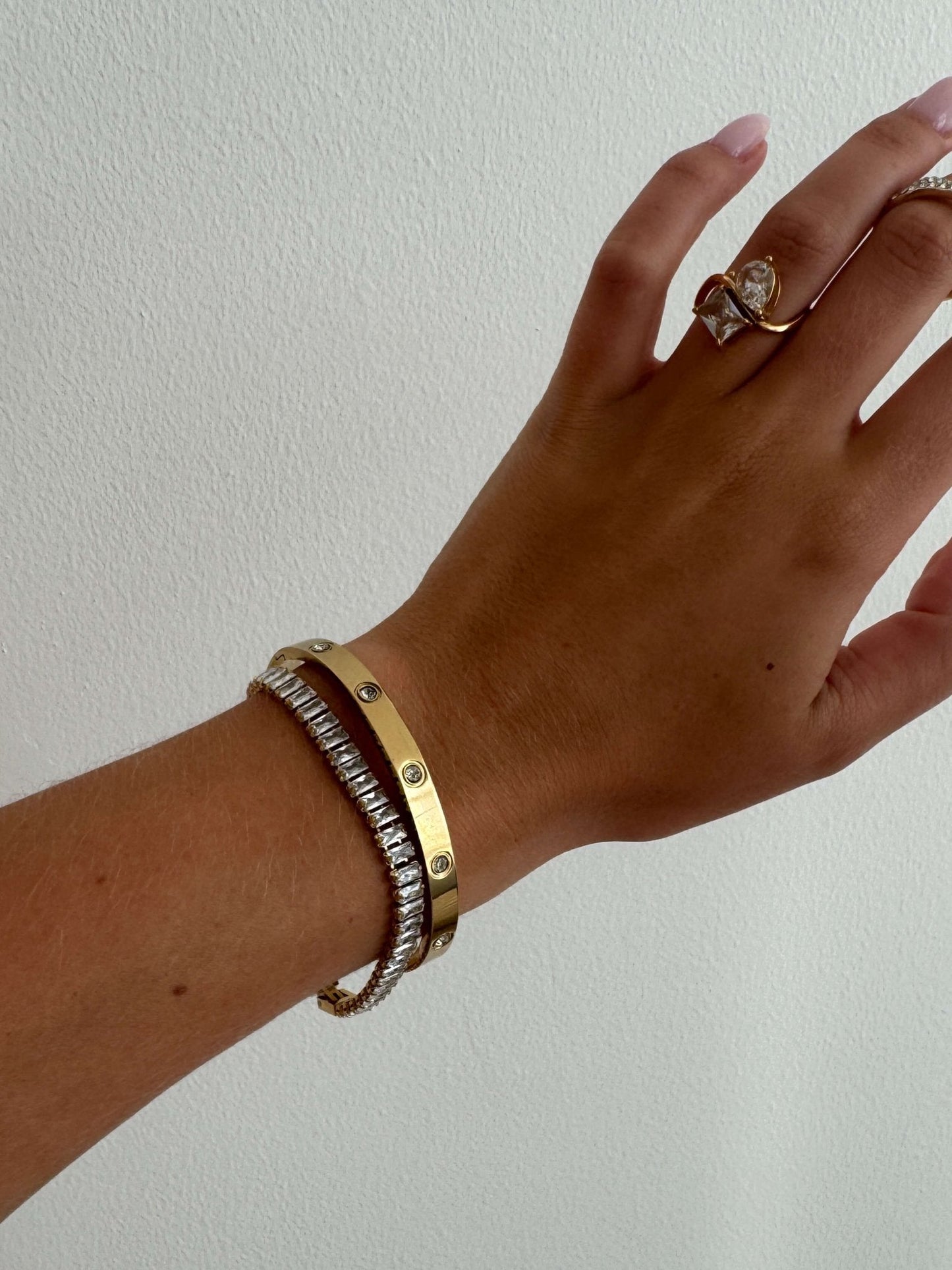 Baguette-Schliff Zirkonia Tennisarmband