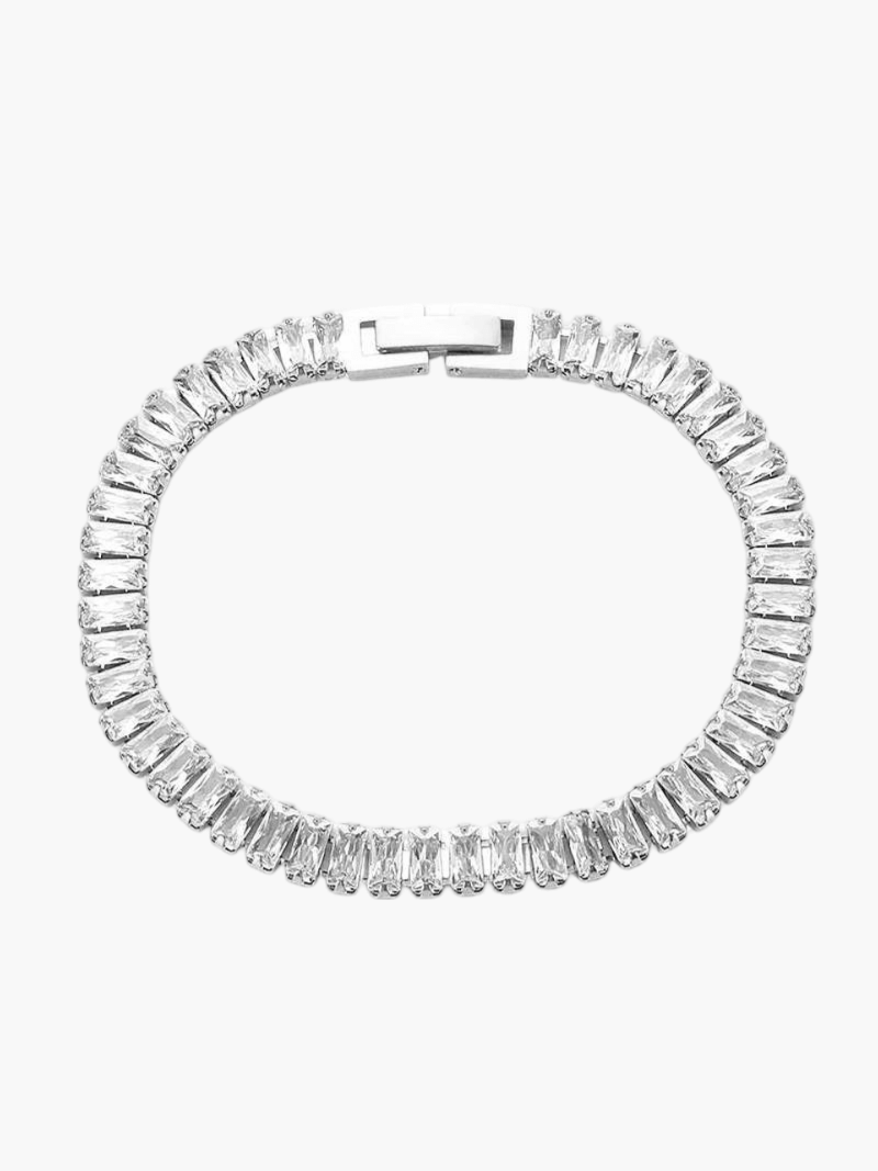 Baguette-Schliff Zirkonia Tennisarmband