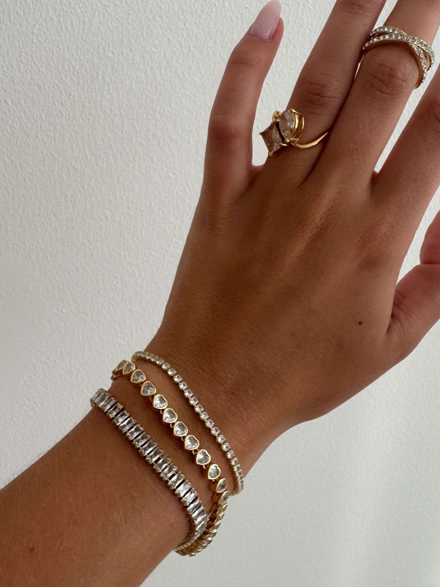 Baguette-Schliff Zirkonia Tennisarmband