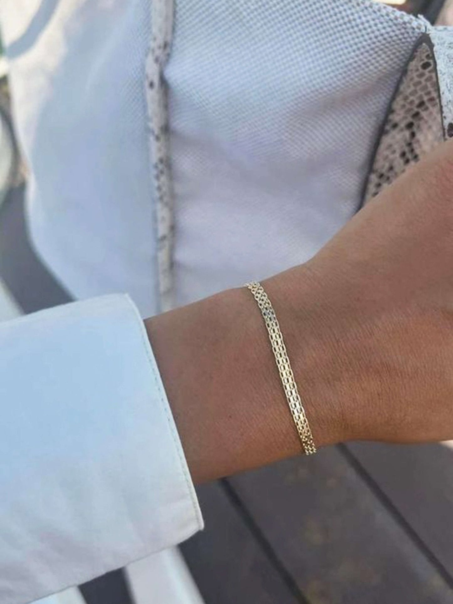 Gewölbtes Mesh-Kettenarmband