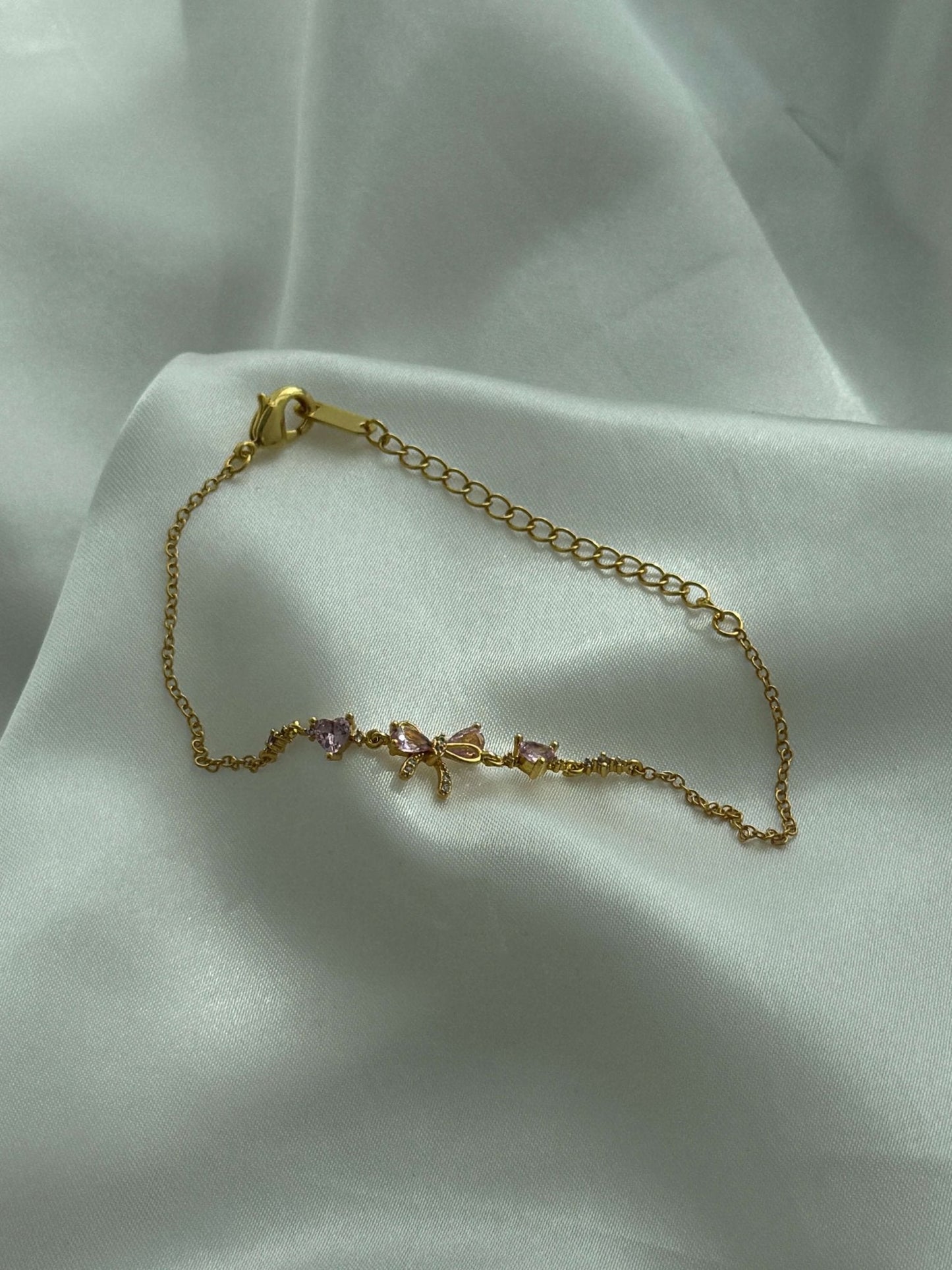 Jasmin Zirkonia Schleifen-Detail Kettenarmband