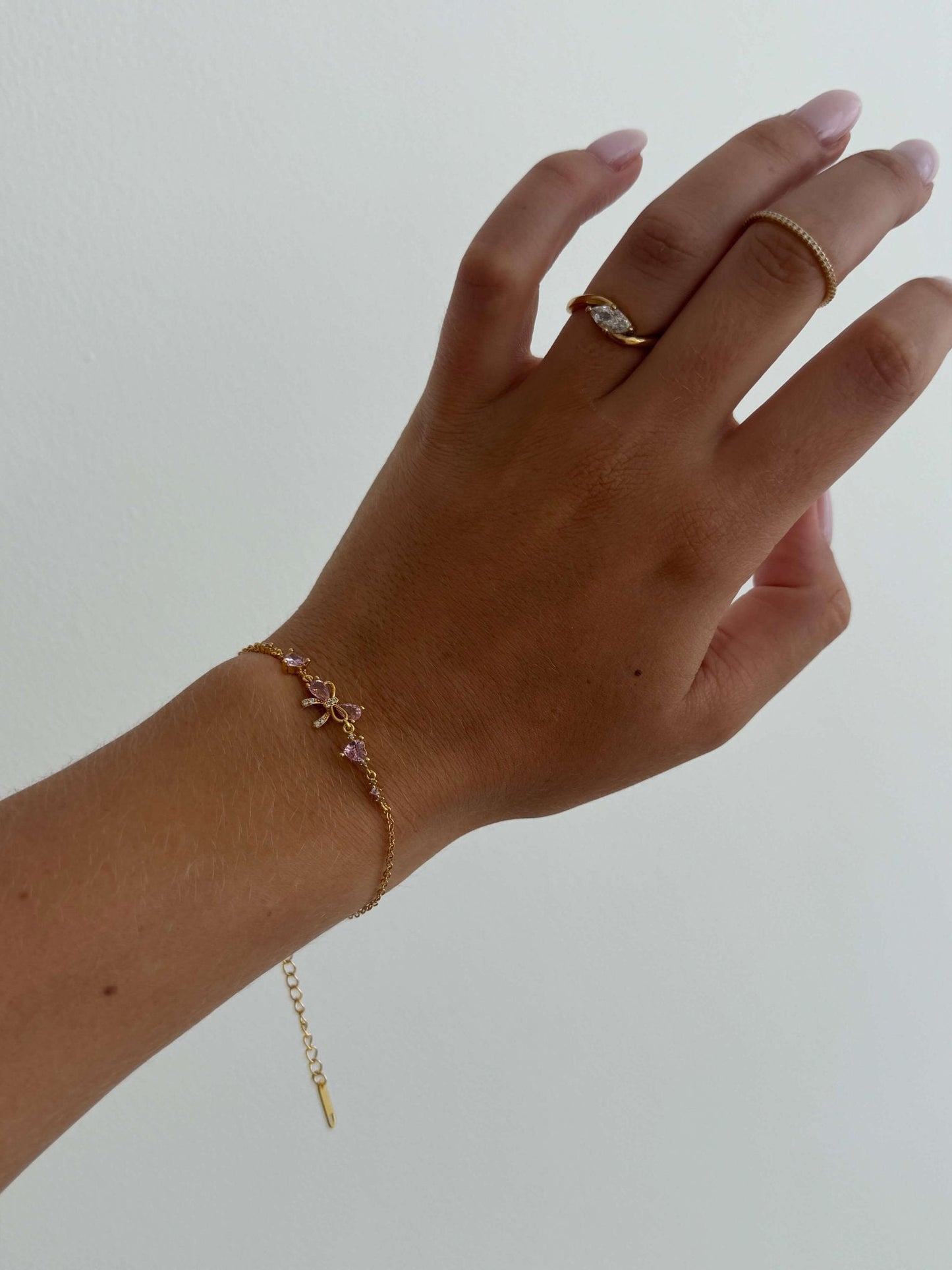Jasmin Zirkonia Schleifen-Detail Kettenarmband