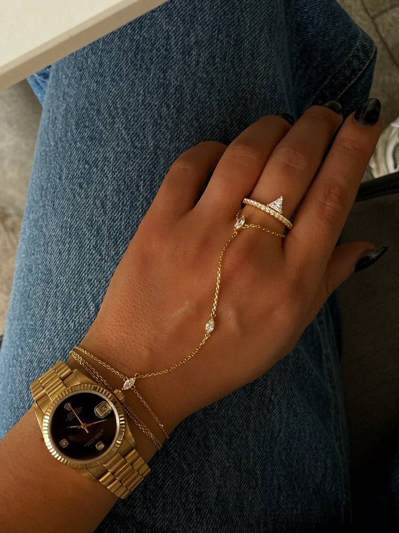 Marquise Zirkonia Glieder Handkette