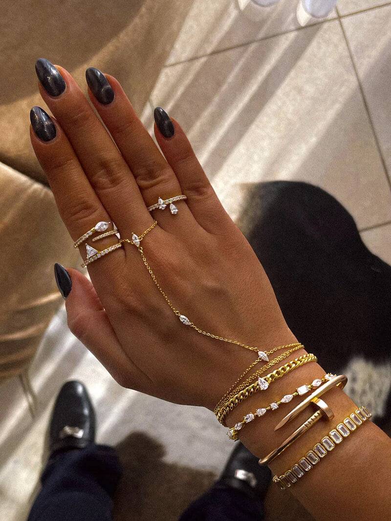 Marquise Zirkonia Glieder Handkette
