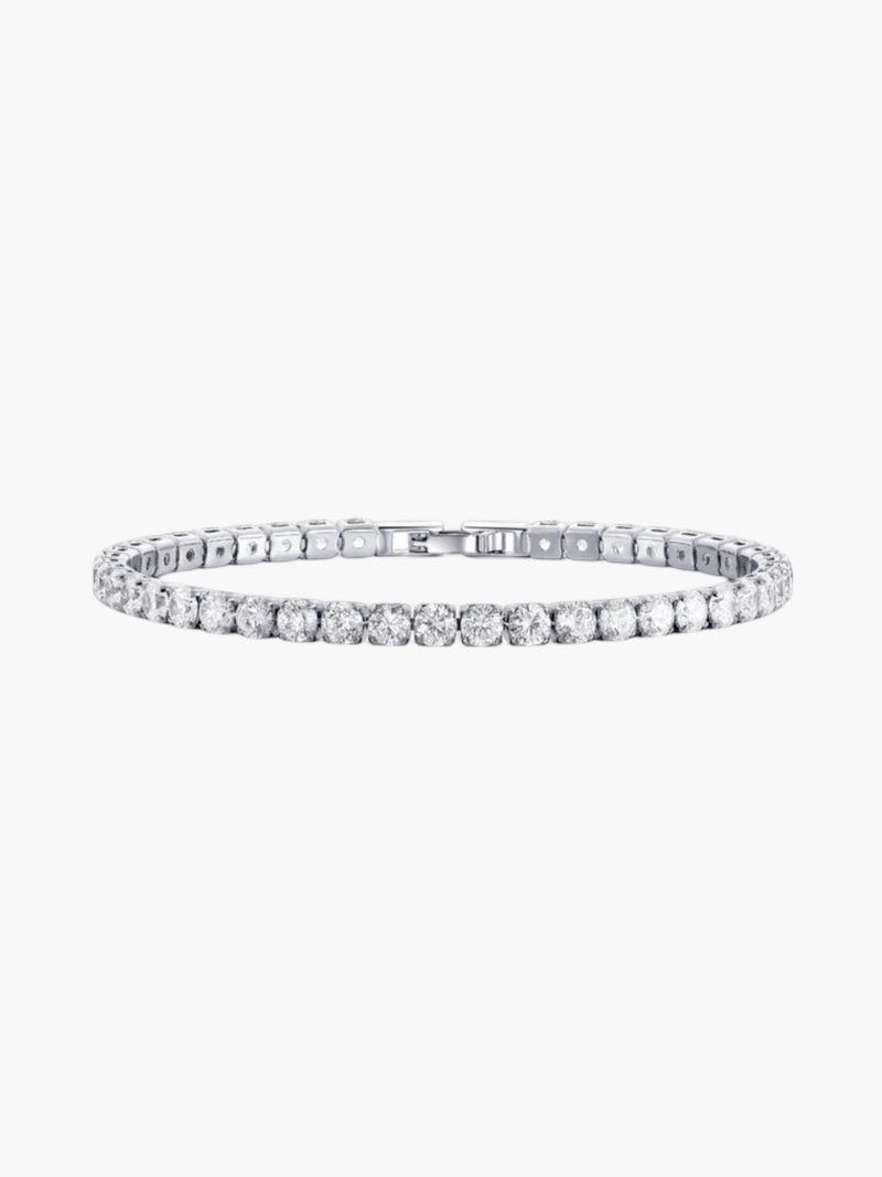 Rund geschliffenes Zirkonia Tennisarmband
