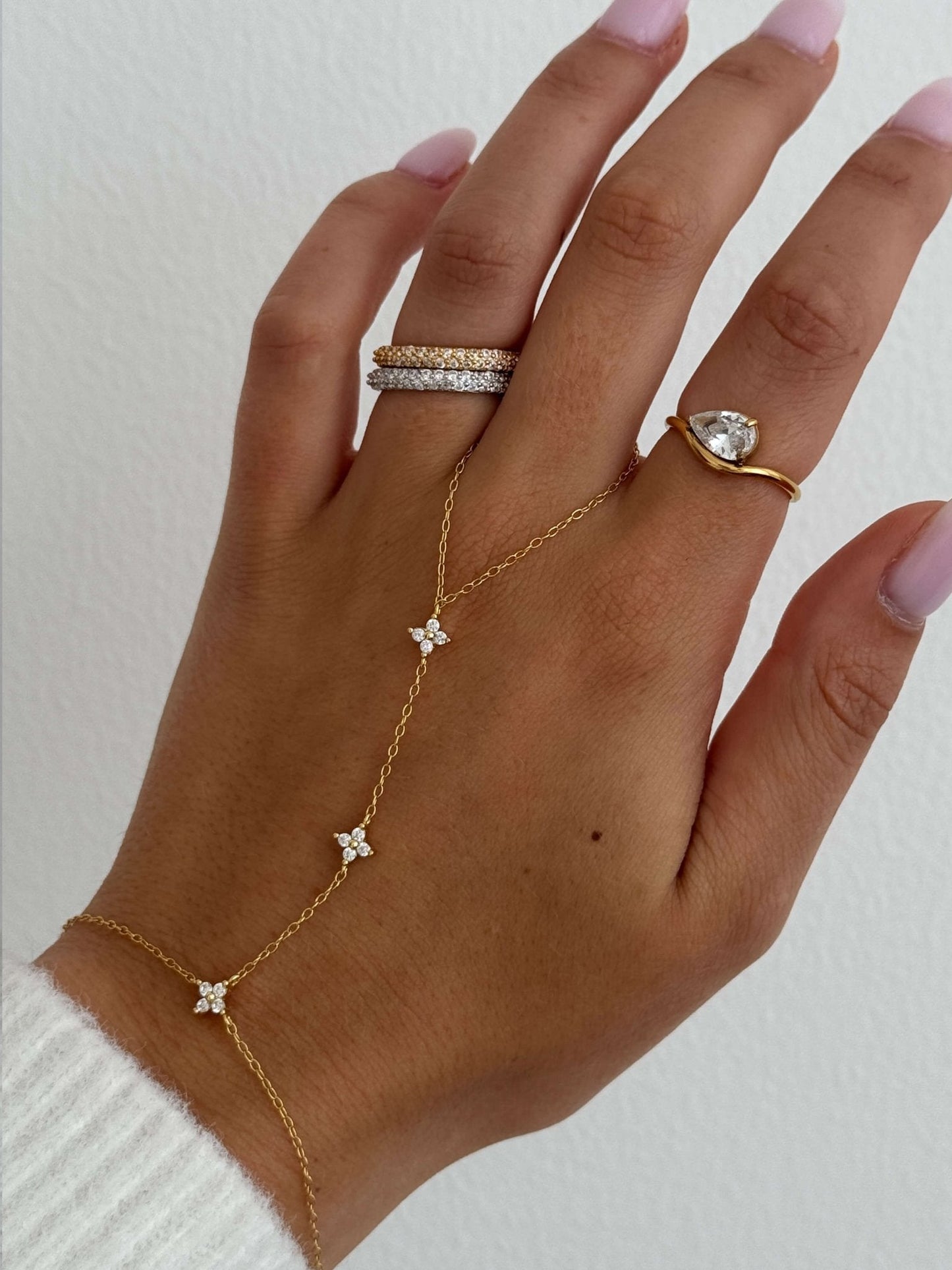 Zeya Crown-Edge Strass-Bandring